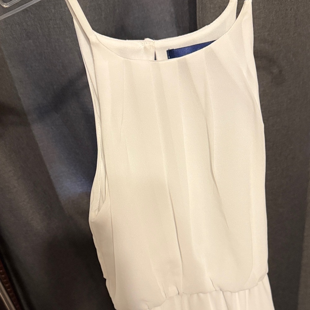 Blue Rain Strapless White Dress